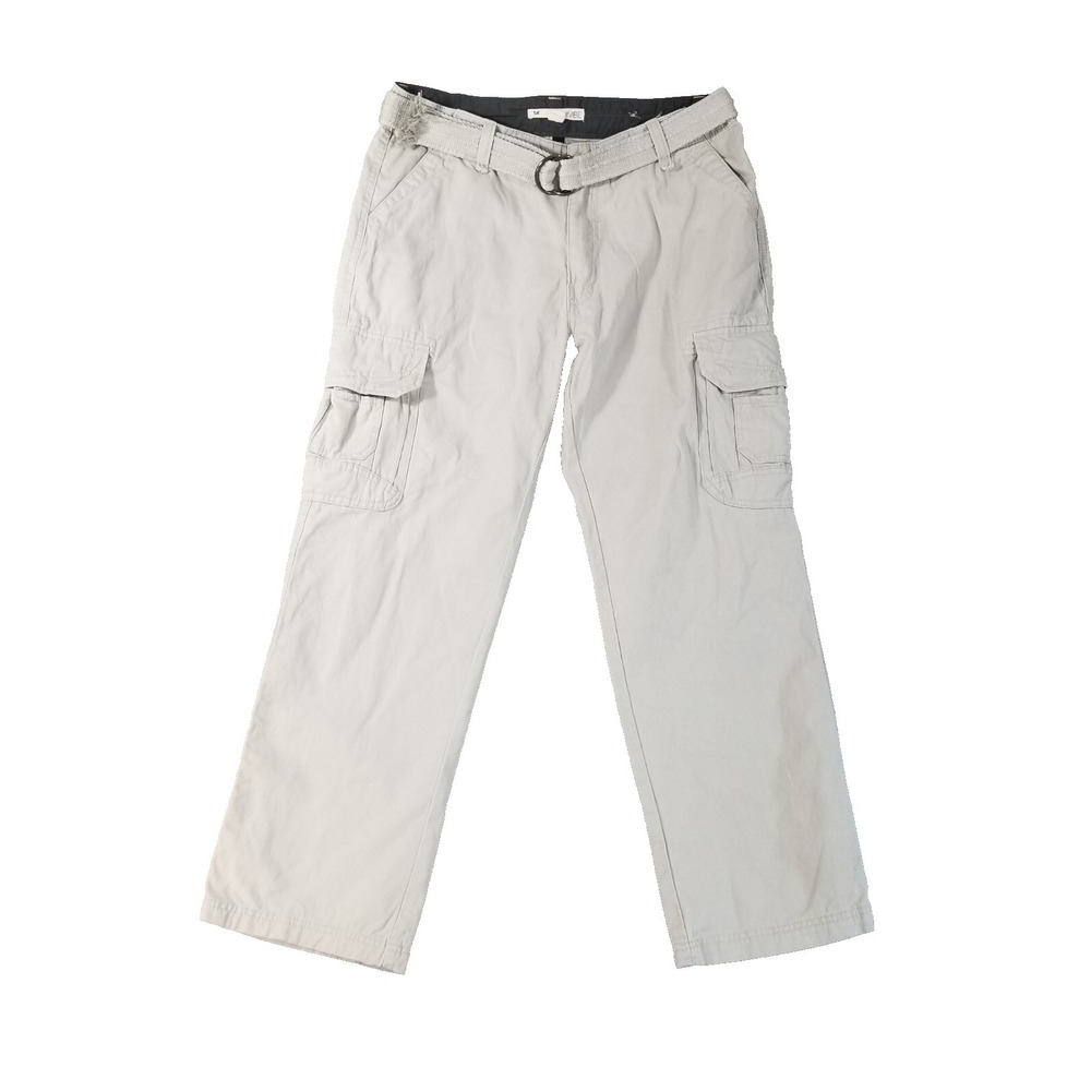 Univibe cargo pants men's 34x30 gray cotton‎ grunge Street Y2K belt